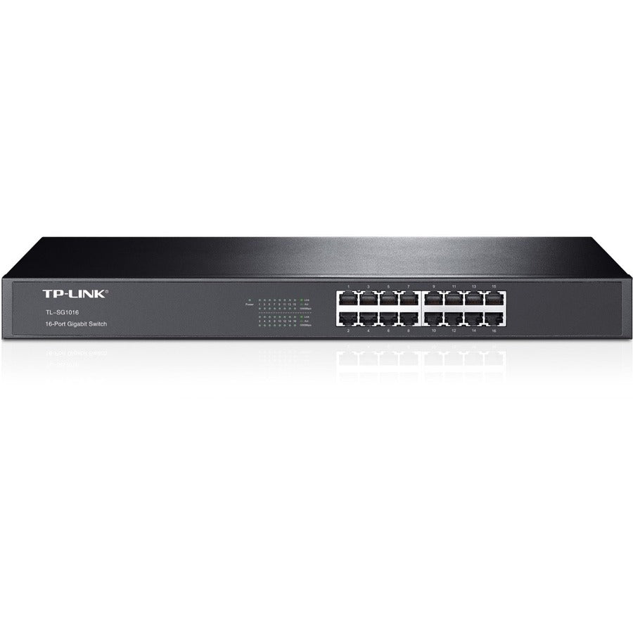 Open Box - TP-Link TL-SG1016 TP-Link 16 Port Gigabit Ethernet Switch | Plug and Play | Sturdy Metal w/ Shielded Ports | Rackmount