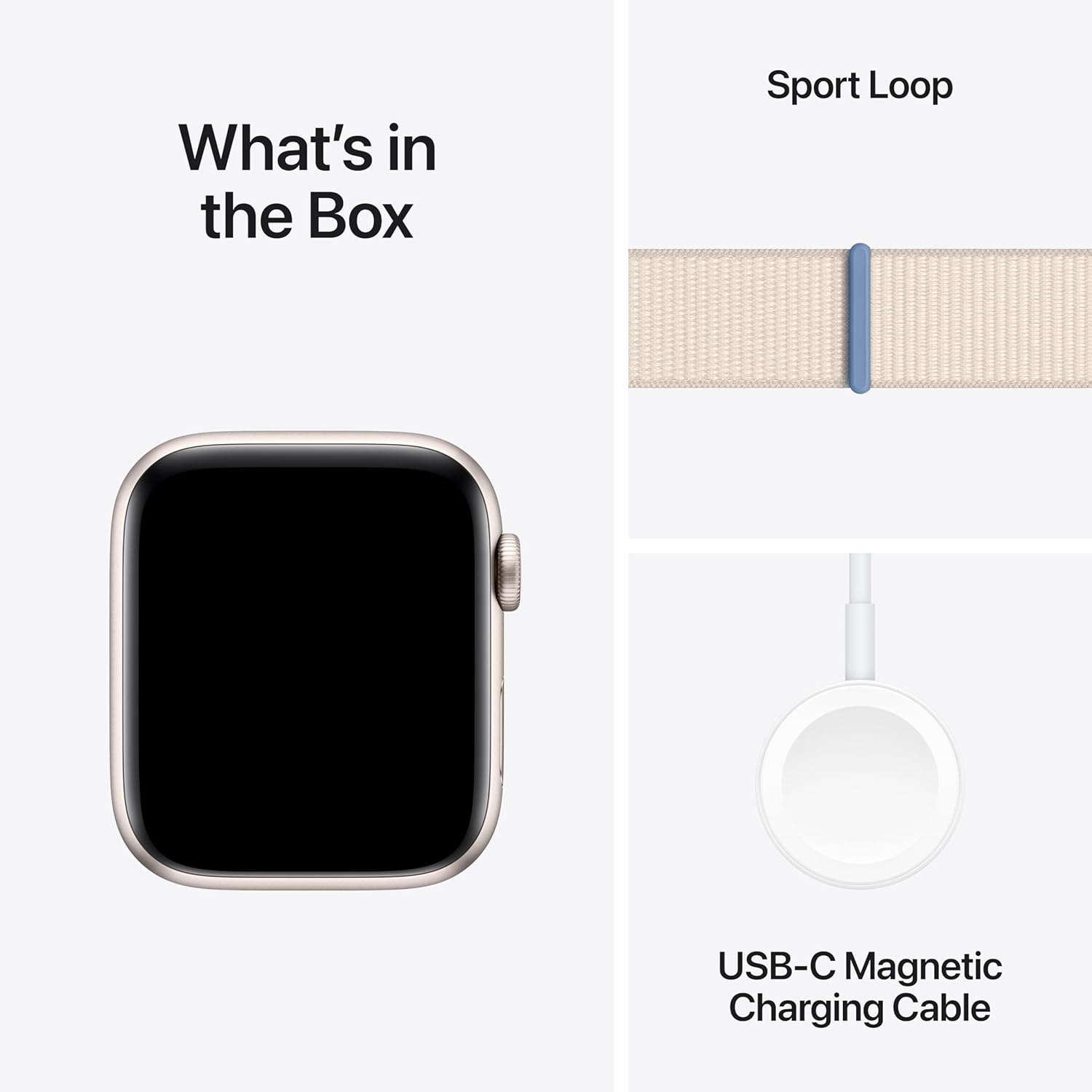 Open Box - Apple MRE63LL/A Watch SE (2nd Gen) [GPS 44mm] Smartwatch w/Starlight Aluminum Case w/Starlight Sport Loop